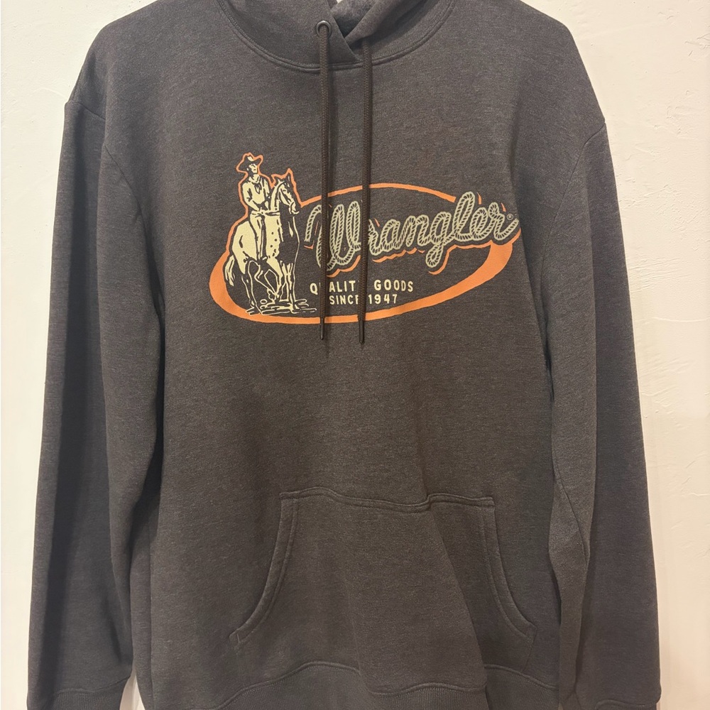 Wrangler brown Hoodie with Graphic Design